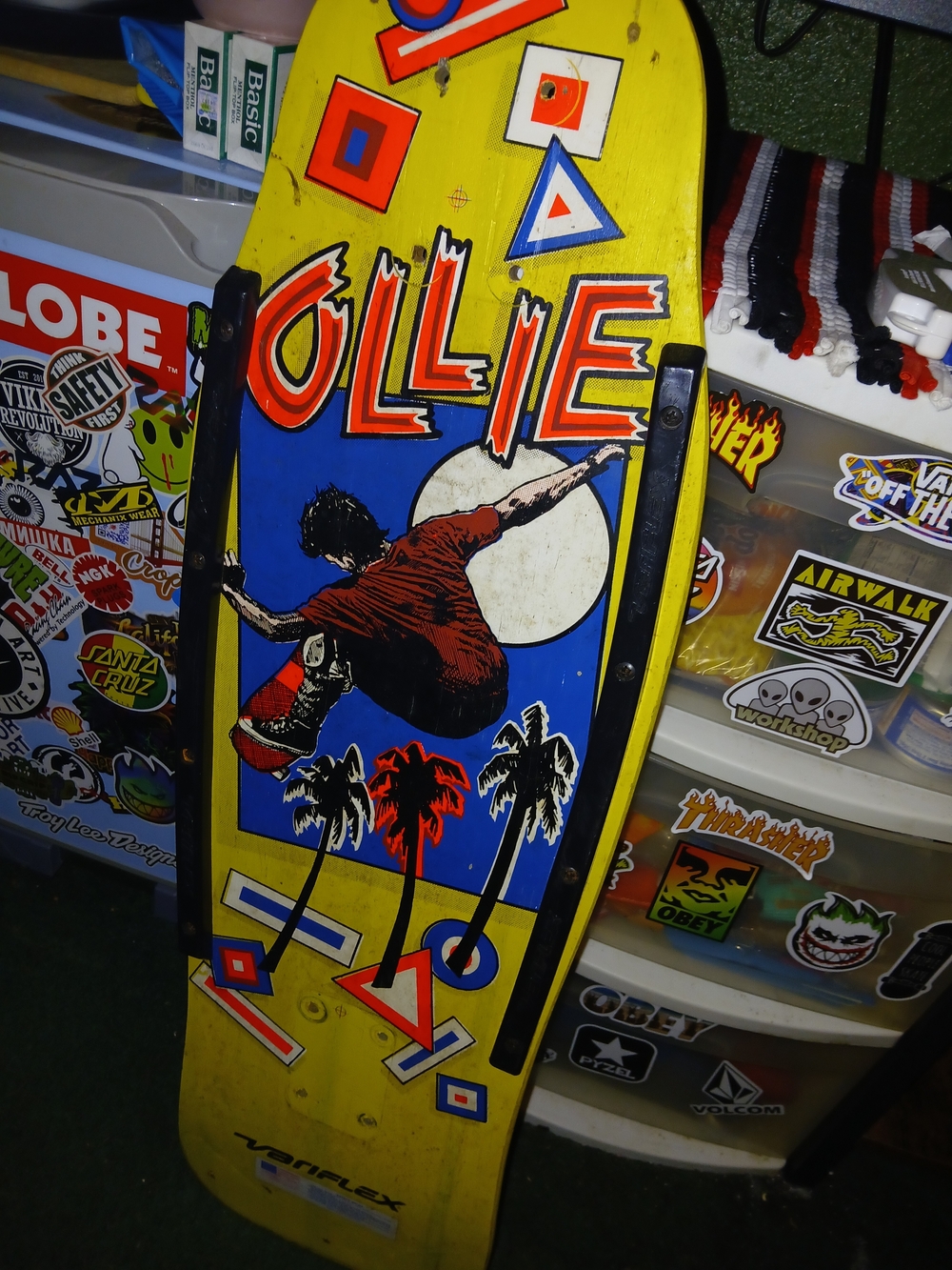 Ollie Graphic Skateboard Deck - Yellow Blue Red